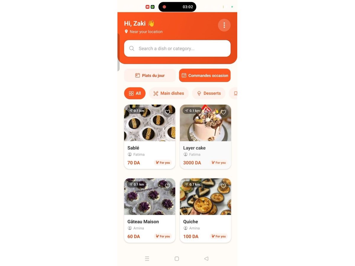 Aperçu de l'application DzEat — capture 2